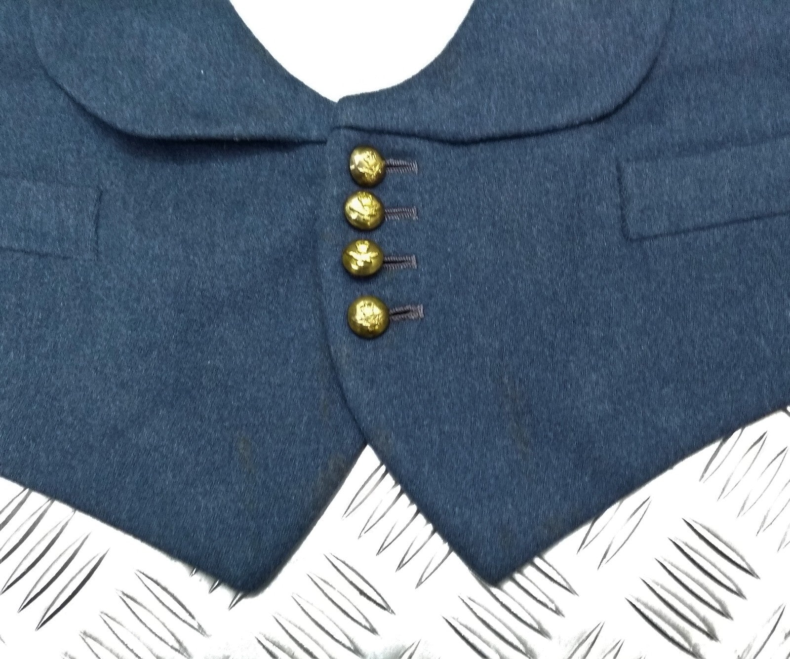 RAF Royal Air Force Vintage Waistcoat Airforce Blue Grey Colour Mess Dress