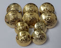 Flora Marching Band Insignia Dress Uniform Ring Back Buttons 1 Set of 10 Buttons