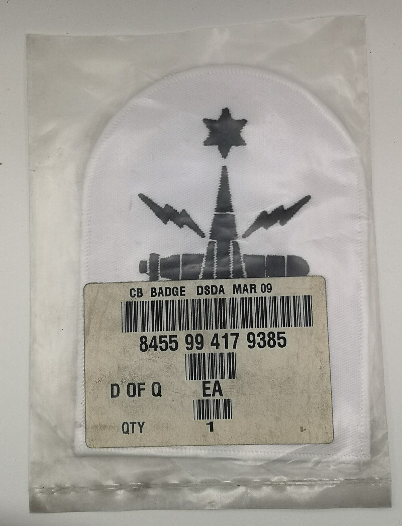 Royal Navy Warfare CISSM Able Rate Blue on White Qualification Patch