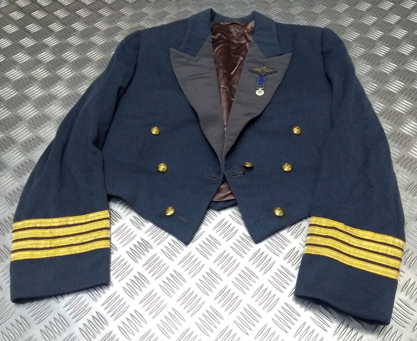 RAF Royal Air Force Vintage Mess Jacket Airforce Blue Grey OFC With Braided Cuffs