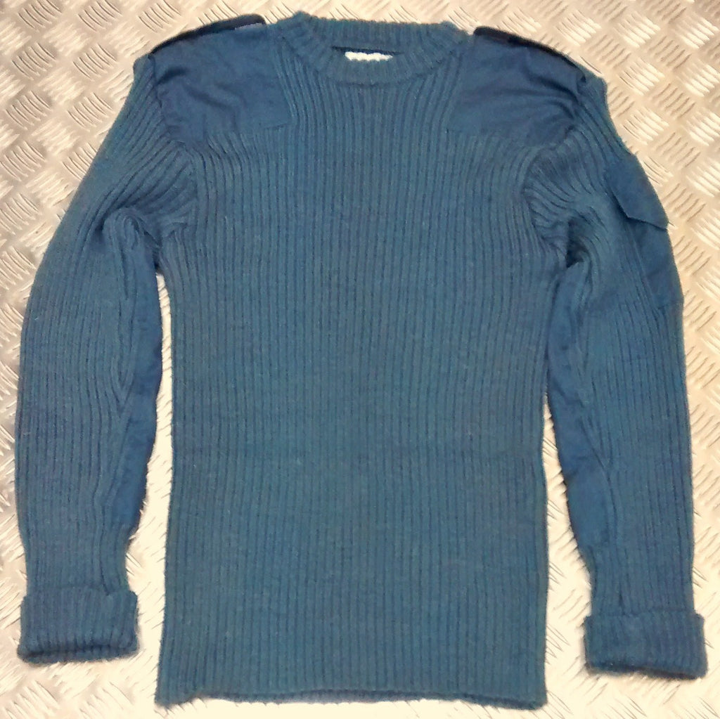 Commando Jumper Wool Mix Jumper Crew Neck Pullover RAF Royal Air Force Blue Grey