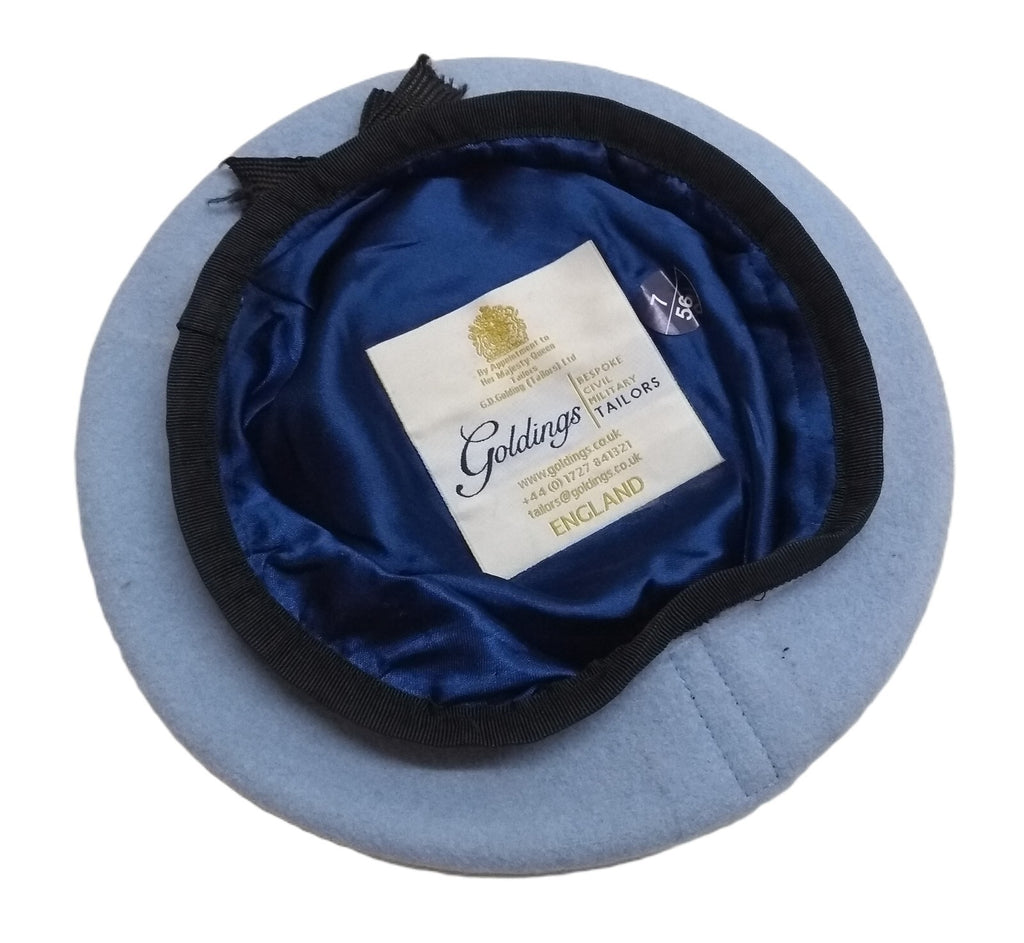 AAC Blue Beret Goldings Army Pattern 100% Wool / Silky Lining & Petersham Trim