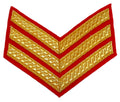 Mess Kit Chevrons 3 Gold Bar On Scarlet Felt SGT Stripes