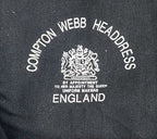 British Beret Compton Webb England Black Lined Wool Leather Edge Asst