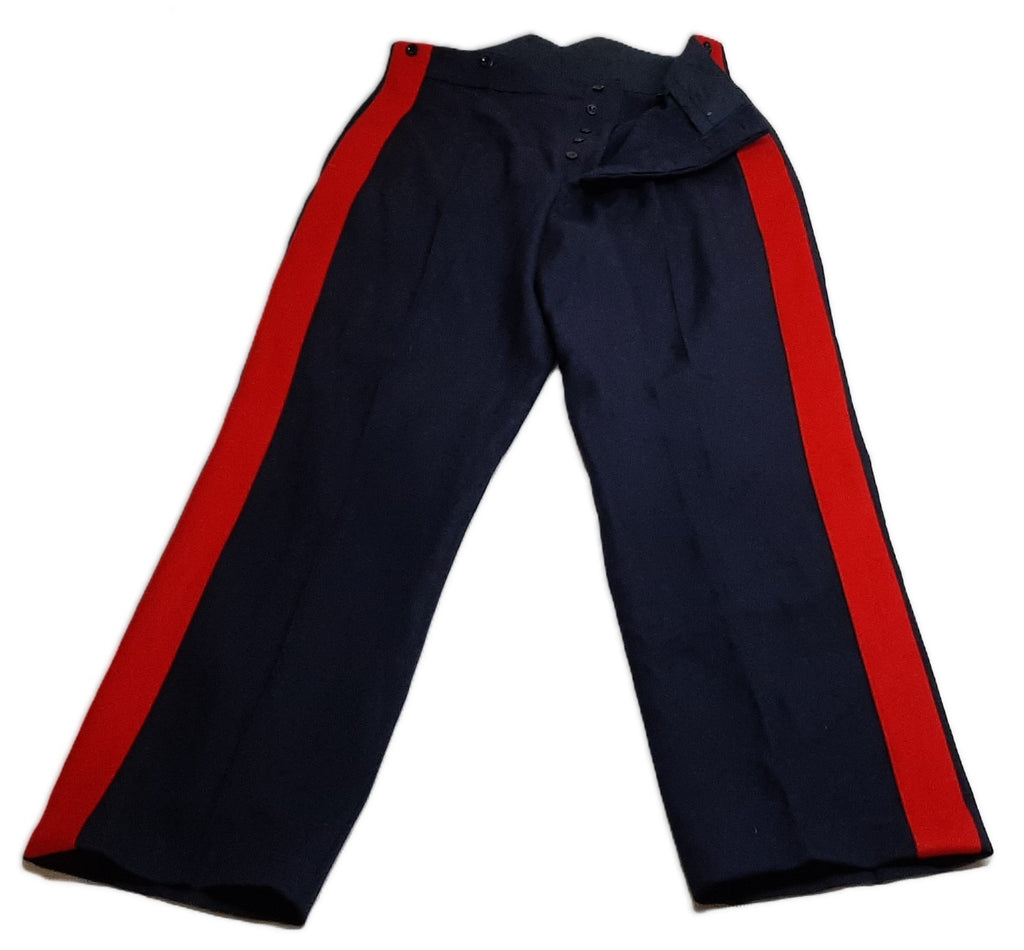 No1 Dress Trousers Blue With 2"  Scarlet Striping Waist 96cm