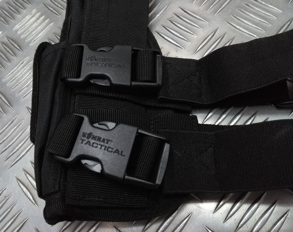 Drop Leg Holster Stealth Black Airsoft Universal Size Cordura Construction NEW
