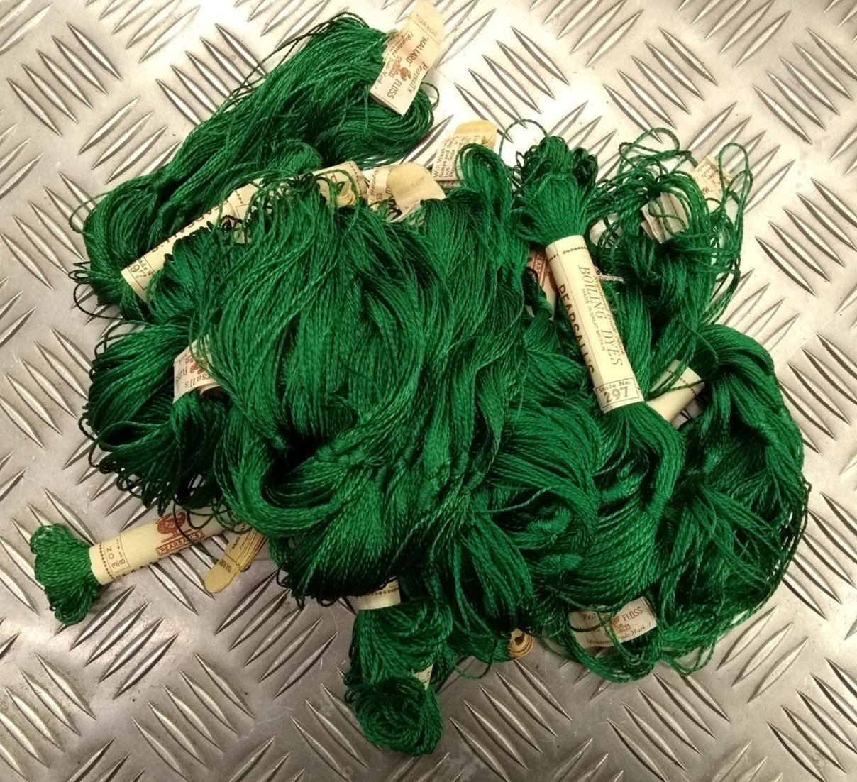 Vintage Mallard Floss Pure Silk Boiling Dyes No297 Emerald Green Pearsall's