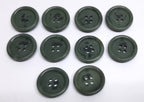 Army Buttons British Made Old Pattern Mottled Green 4 Hole Size 20.3mm NOS