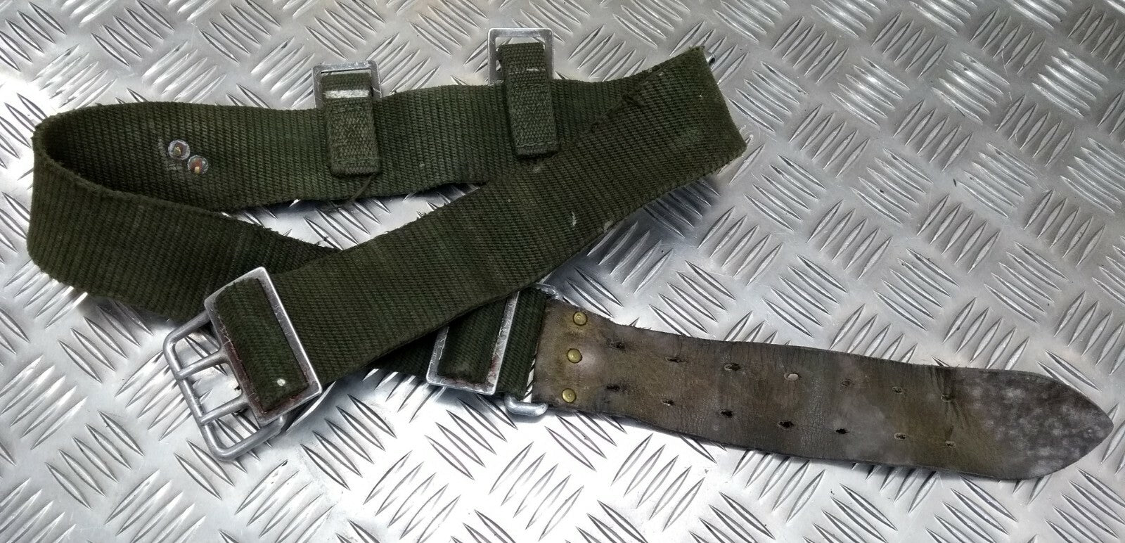 Vintage Belt M39 M40 WWII Type Webbing Load Carrying Leather Canvas Grade 2