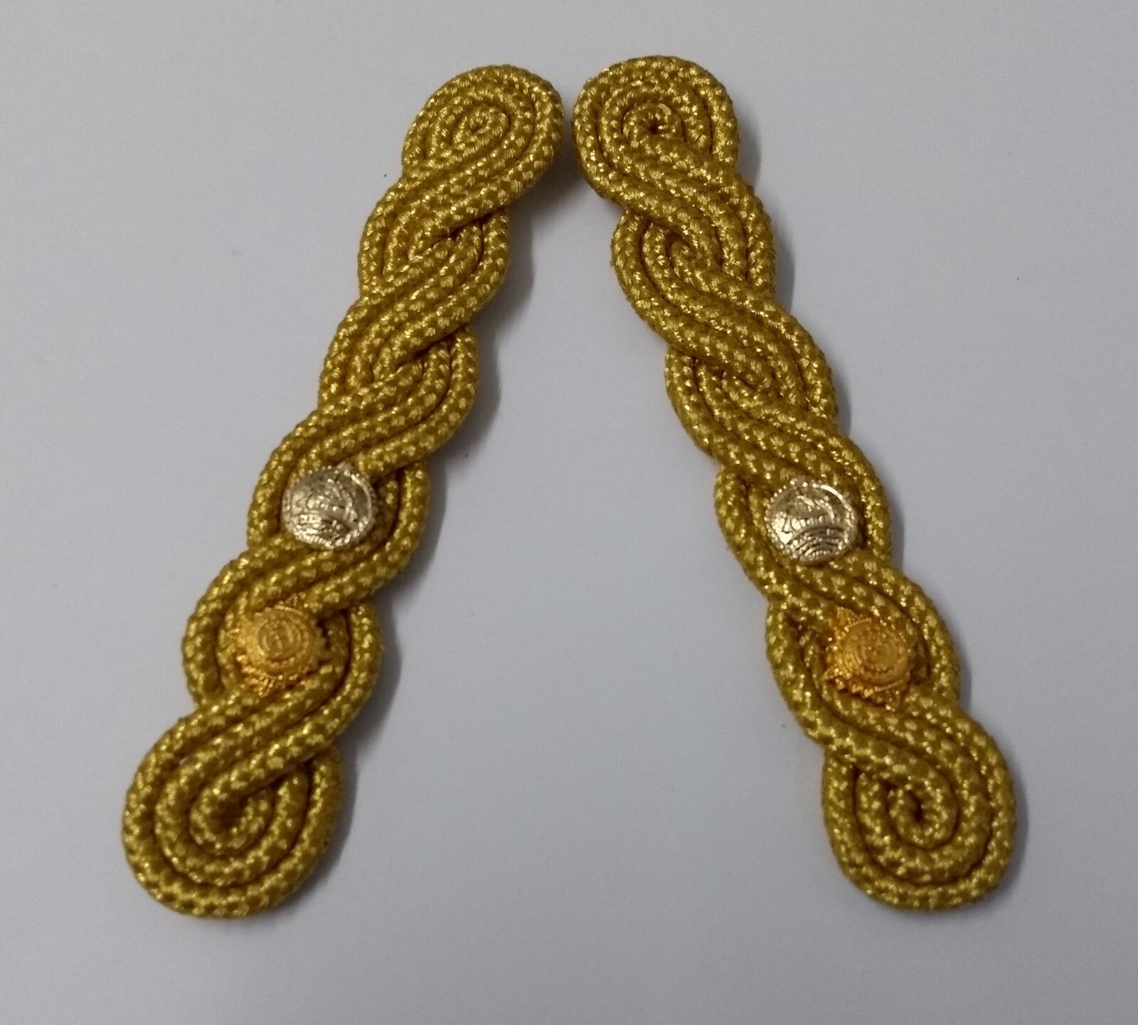 Lt Colonel Shoulder Cords Ceremonial Wire Cord Shoulder Epaulettes & Rank Pips