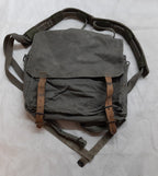 Vintage Military Bag Canvas Shoulder  or Mini Backpack Grey/Green G2 Distressed