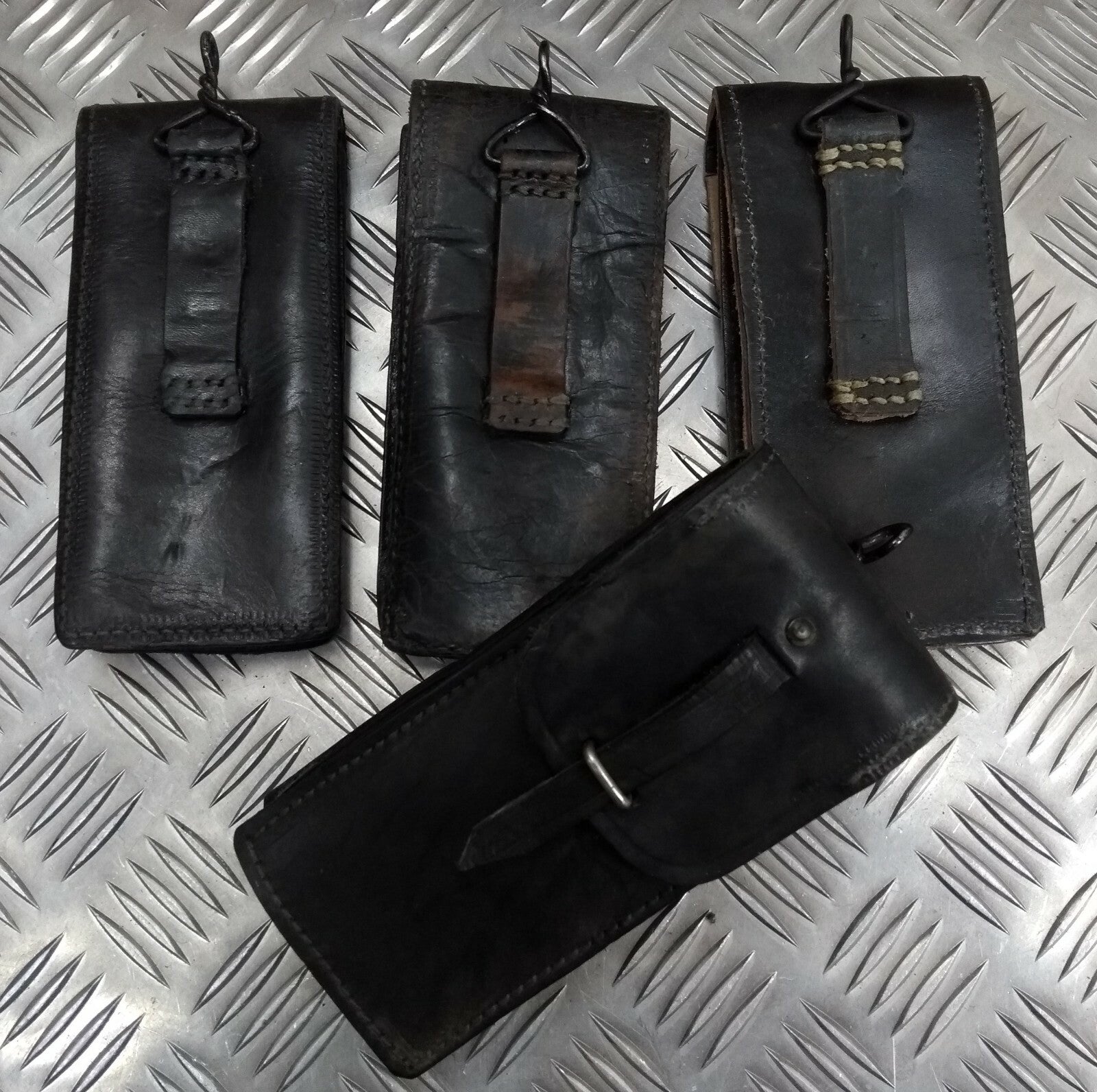 Vintage Issue Leather Utility Pouch With Belt Loop & Ring
