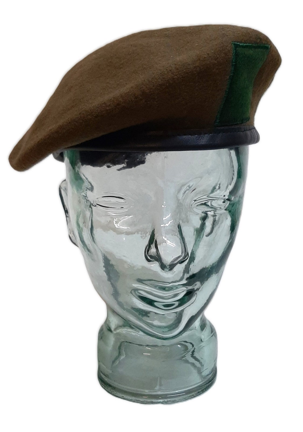Yorkshire Beret Cap Khaki 100% Wool Outer British Army Pattern Leather Rim 51cm