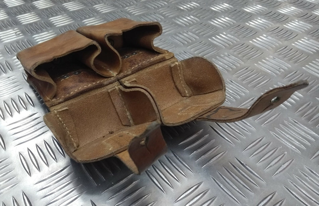 Genuine Vintage Issued Double Leather Utility / Ammo Small Pouch Used