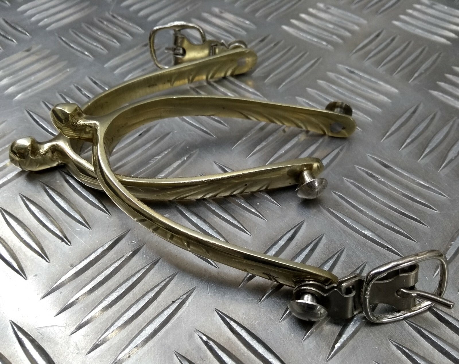 Genuine Vintage Issue Officers Cavalry Type Parade Buckle Spurs- NEW