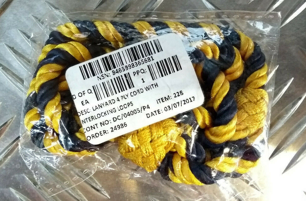 Genuine Royal Logistic Corps Single Cord Dark Blue & Gold Lanyard, Female - NEW