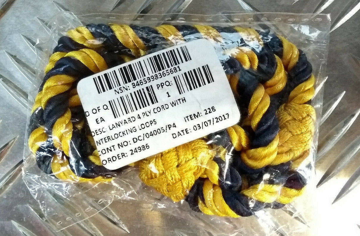 Genuine Royal Logistic Corps Single Cord Dark Blue & Gold Lanyard, Female - NEW