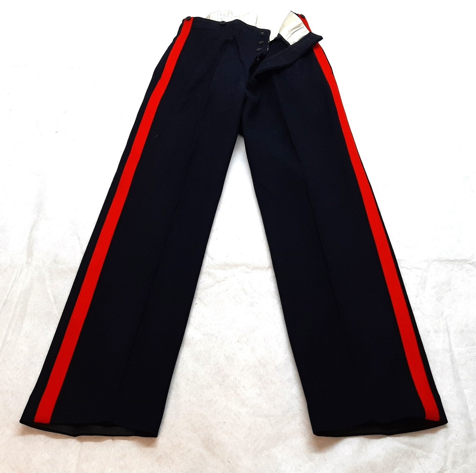 No1 Dress Trousers British Army Blues Pattern RMAS With 1" Red Stripes W33"