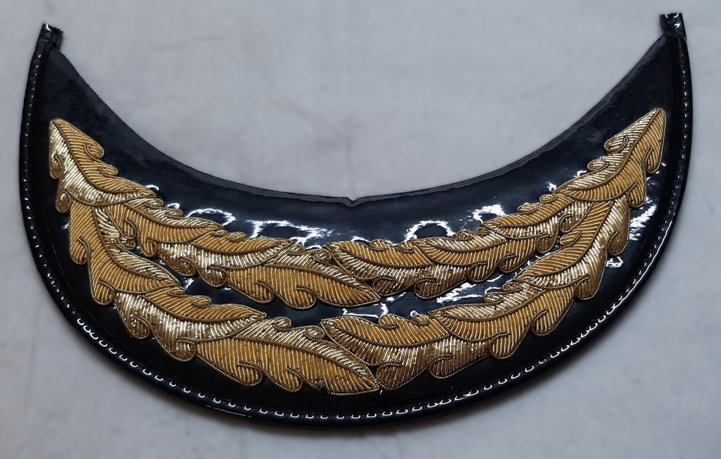 General Officer Peak British Oak Leaf Gold Wire Sprig Dress Hat Visor