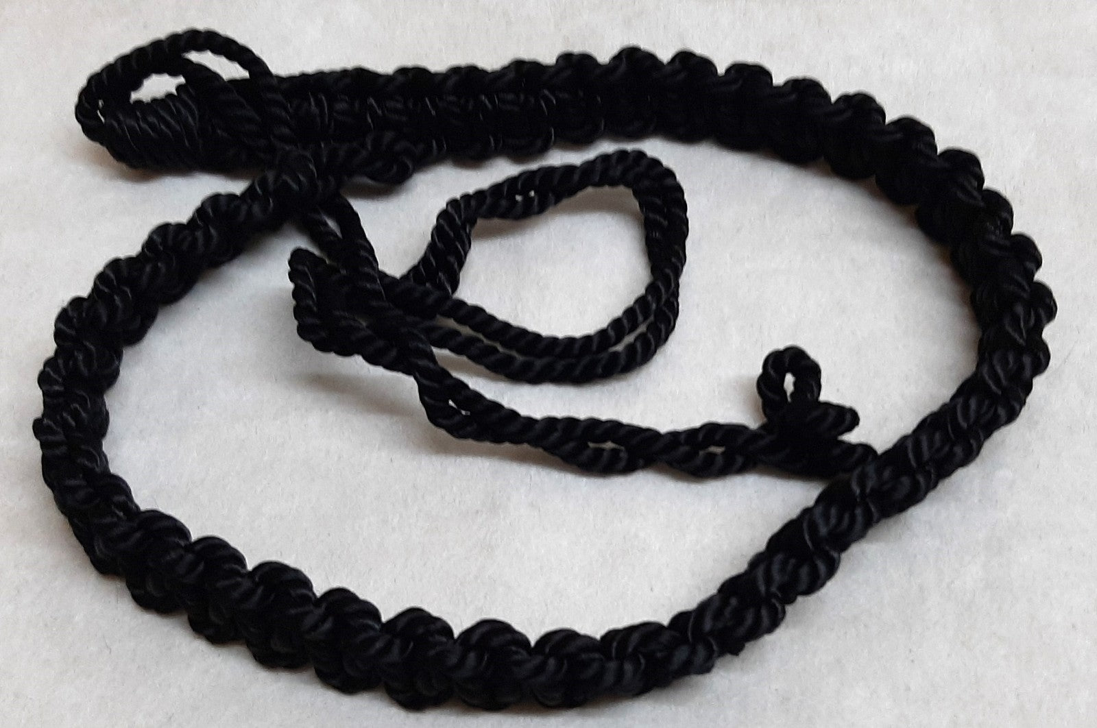 Black Lanyard 3 Ply Pleated Ceremonial and Parade British Made