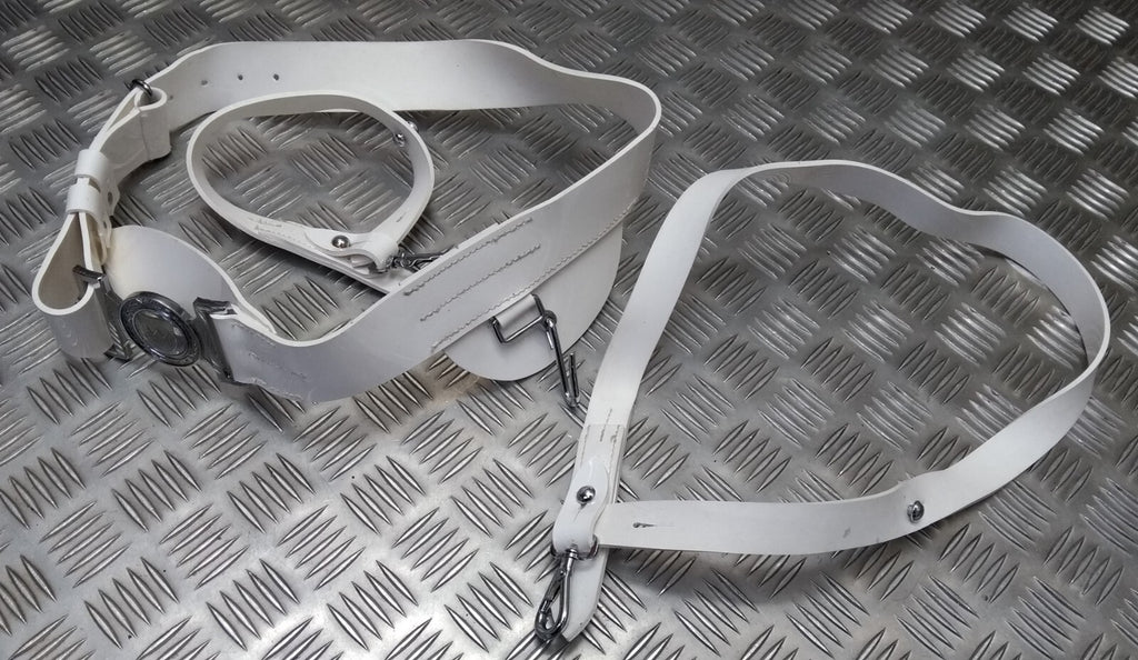 Bahrain Belt White Short & Long Straps Buckle & Chrome Fixings