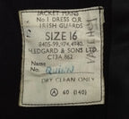 British Army Vintage No1 Irish Guards Dress Ceremonial Jacket Other Ranks Size 16 Faulty