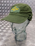 Genuine Swedish Vintage Green Cotton Drill Fatigue Combat Cap 1960`s OP