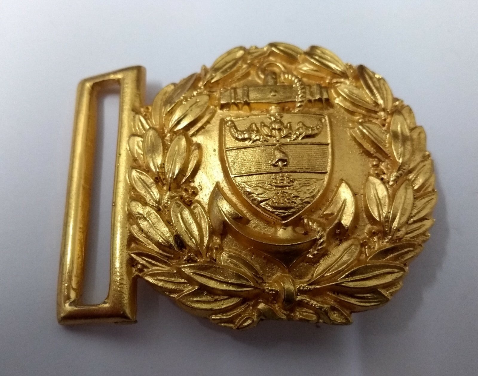 Genuine Vintage Naval Issue Anchor Shield Insignia Ceremonial Belt Buckle EBYT95