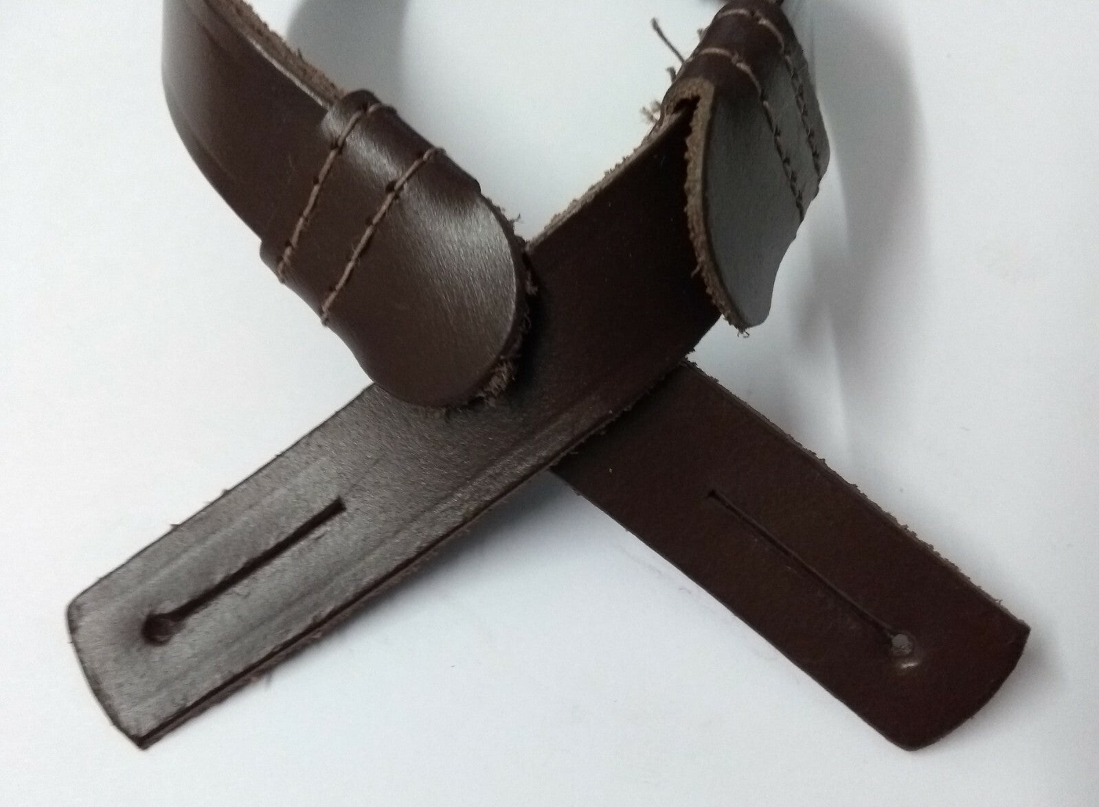 Genuine Issue Dark Brown Leather SD Dress Hat 5/8" Chin Strap