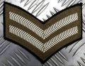 No2 Issue FAD Rank Stripe Chevron Patch Corporal Rank on Black Felt Used