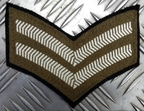 No2 Issue FAD Rank Stripe Chevron Patch Corporal Rank on Black Felt Used