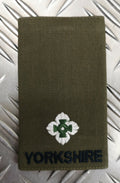 Genuine British Army Issue OD 2nd Lieutenant Slide Epaulette Yorkshire Regiment