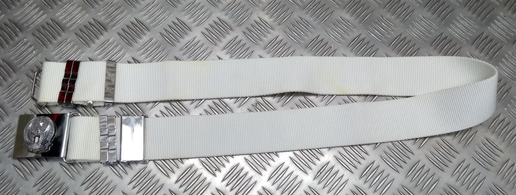 Abu Dhabi Belt White Nylon With Insignia Buckle For Ceremonial & Parade Duties