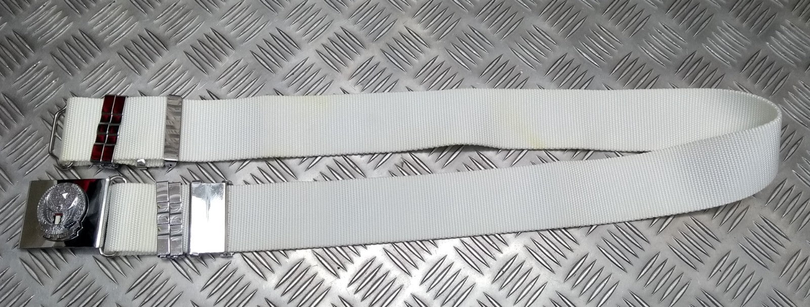Abu Dhabi Belt White Nylon With Insignia Buckle For Ceremonial & Parade Duties