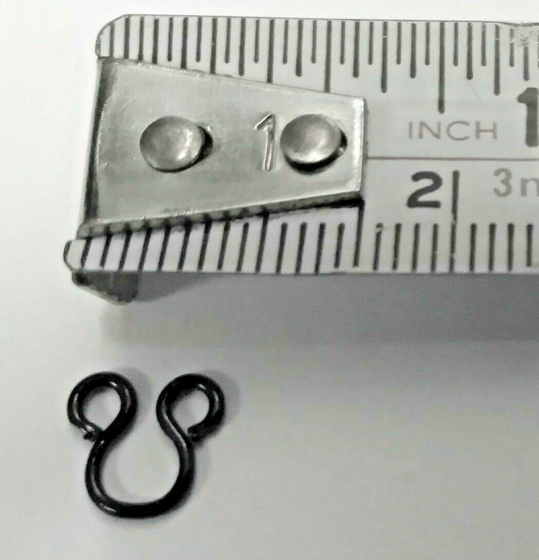 Hook & Eye Vintage x5 Mil-Spec Black Snipe Hook Eye (Eye Side Only) - NEW