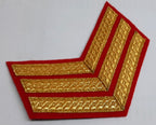 Mess Kit Chevrons 3 Gold Bar On Scarlet Felt SGT Stripes 1 Pair