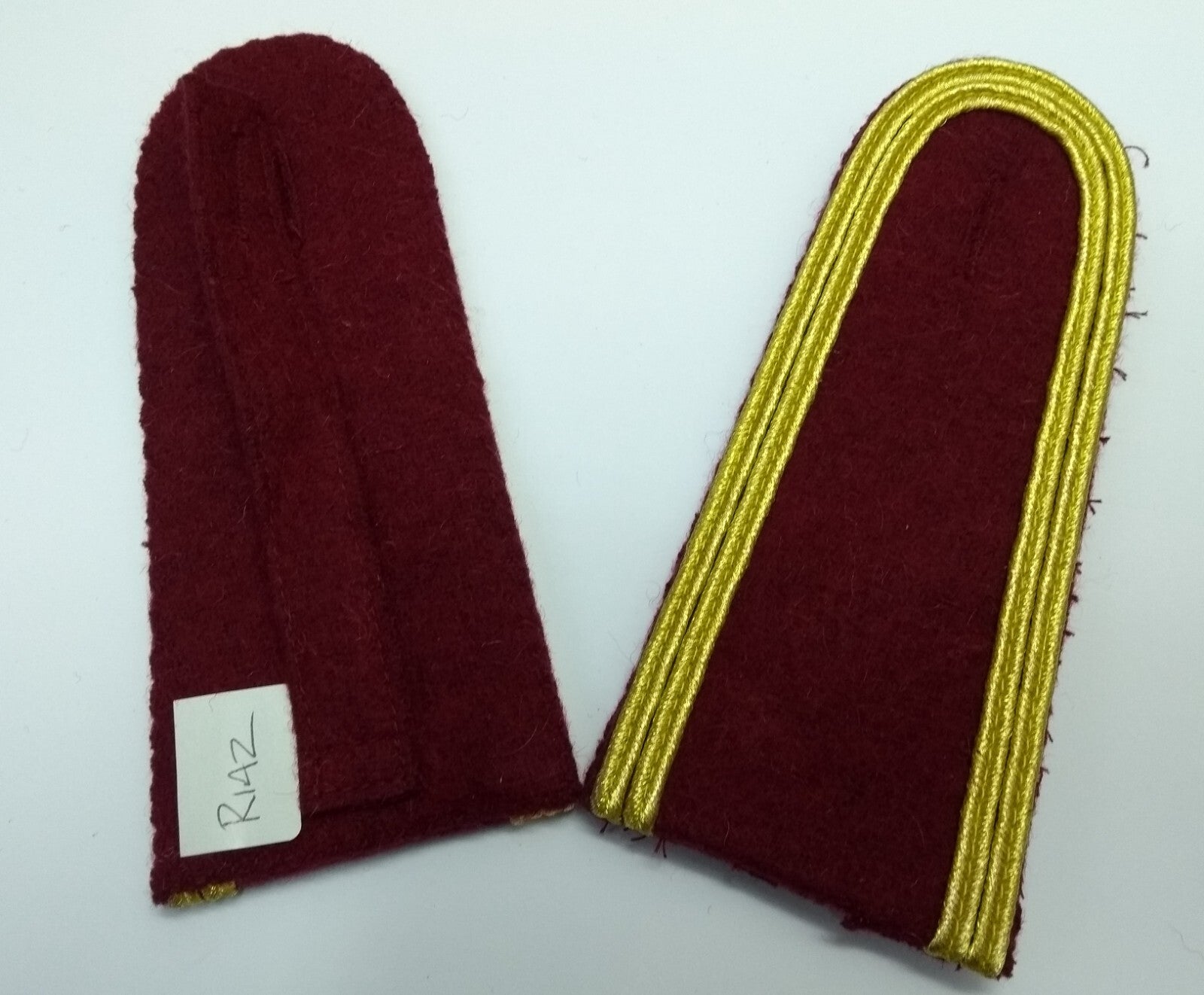 Senior Officer Shoulder Boards Abu Dhabi Obsolete Stock Maroon Melton Gold Braid
