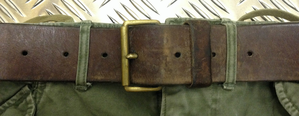 Swedish Army Unique Vintage Brown Leather Trouser Belt - All Sizes Lot2