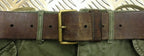 Swedish Army Unique Vintage Brown Leather Trouser Belt - All Sizes Lot2