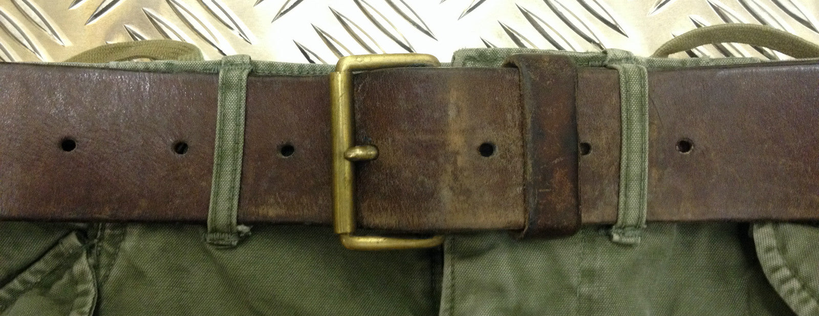 Swedish Army Unique Vintage Brown Leather Trouser Belt - All Sizes Lot2
