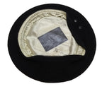 Black Beret Goldings Army Pattern 100% Wool / Silky Lining & Petersham Trim