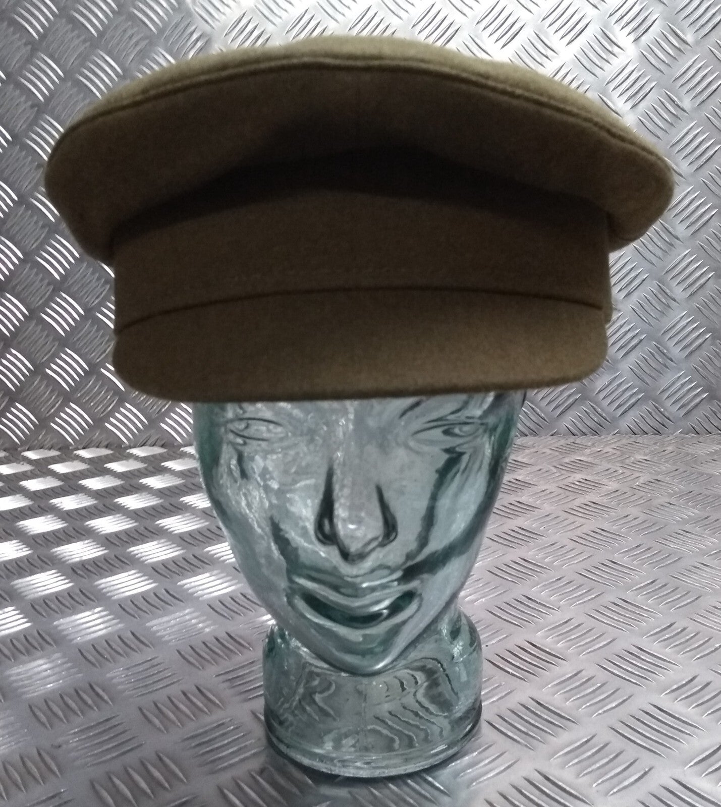 No2 Dress Hat Vintage Khaki / Green Old Pattern By H E Glover of England 61cm