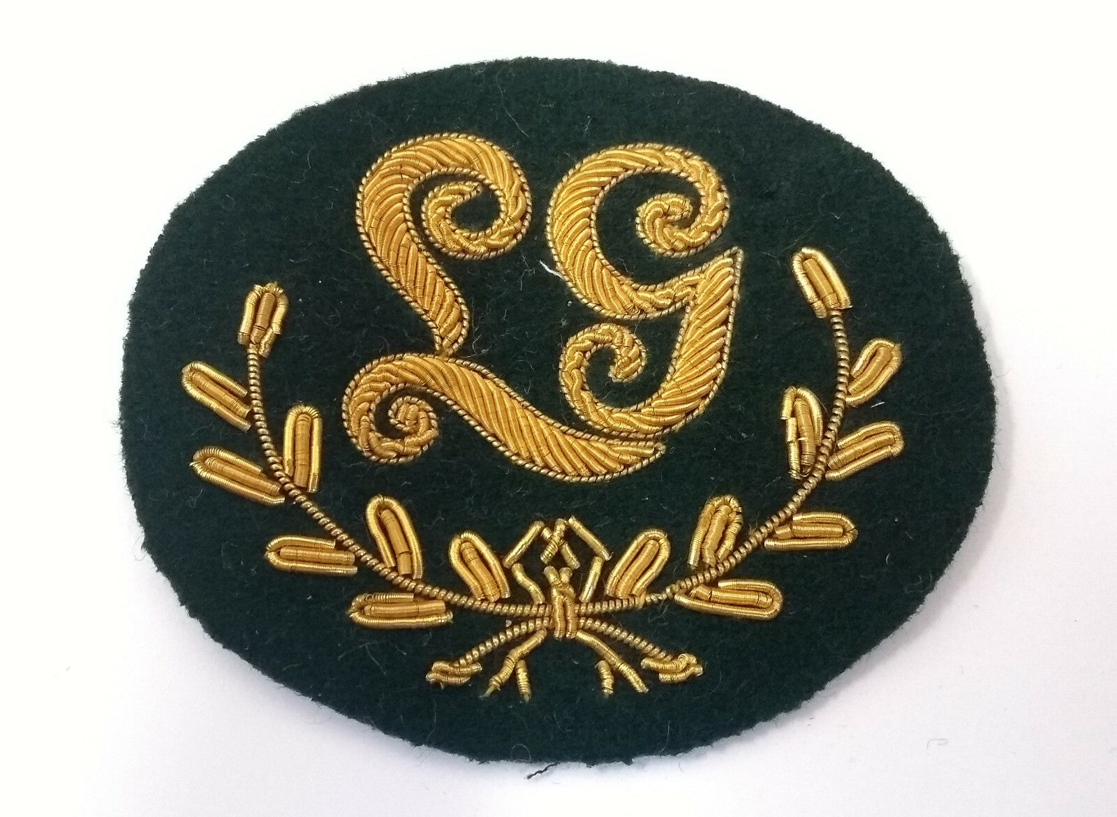Genuine Vintage British Army Green Gold Wire Braided Lewis Gunner Patch