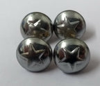 5 Point Star Small 12.5mm Dress Hat Buttons Looped Back With Raised Insignia X6
