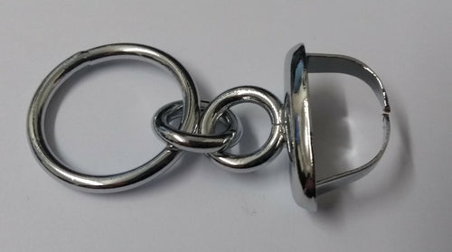 1" Chrome Cross Belt Pouch Double Ring Almond End STD47