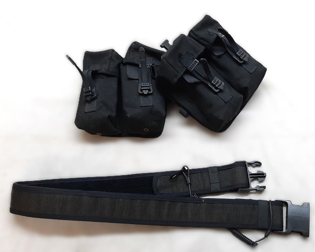 UKSF Stealth Load Carrying Duty Belt and 2 Double Utility / Ammo Pouches British