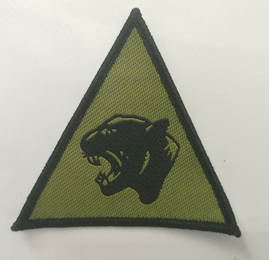 Genuine British Army 19th Light Brigade Black on Green Panther TRF Badges 1 pair