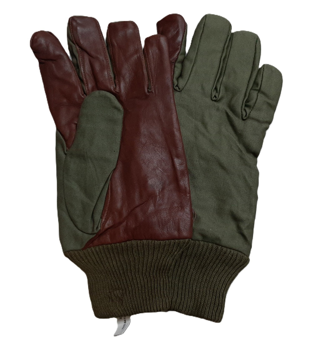 Aircrew Gloves RAF Royal Air Force & British Army 1980s Pattern Leather Palm Cotton Lined NOS