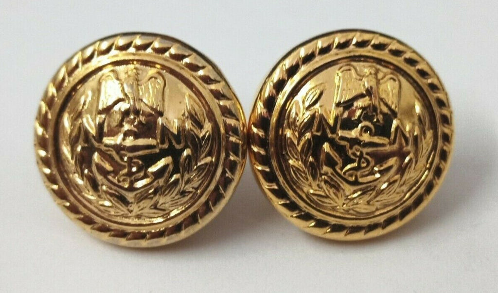 Nigerian Navy Style Buttons Naval Insignia Officers Ring Back 15mm X2
