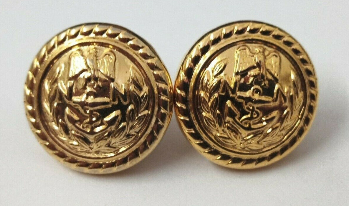 Nigerian Navy Style Buttons Naval Insignia Officers Ring Back 15mm X2